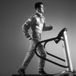 Ferrari driver Michael Schumacher training 1997. Photo: Grand Prix Photo