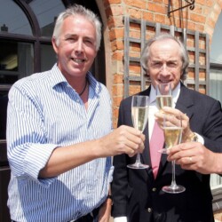 (L to R): Keith Sutton (GBR) CEO Sutton Motorsport Images with Sir Jackie Stewart (GBR) and Mark Sutton (GBR) celebrate 500,000 on-line images with a glass of champgane.
Sir Jackie Stewart visits Sutton Motorsport Images to celebrate 500,000 online images on www.sutton-images.com, Towcester, England, Tuesday 13 May 2008.